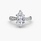 Solitaire with Pavé 3 setting Aces Jewellers 9K White Gold Marquise 