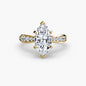 Solitaire with Pavé 3 setting Aces Jewellers 9K Yellow Gold Marquise 