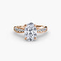 Solitaire with Pavé 3 setting Aces Jewellers 9K Rose Gold Oval 