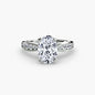 Solitaire with Pavé 3 setting Aces Jewellers 9K White Gold Oval 