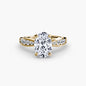 Solitaire with Pavé 3 setting Aces Jewellers 9K Yellow Gold Oval 