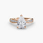 Solitaire with Pavé 3 setting Aces Jewellers 9K Rose Gold Pear 