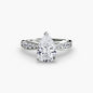 Solitaire with Pavé 3 setting Aces Jewellers 9K White Gold Pear 