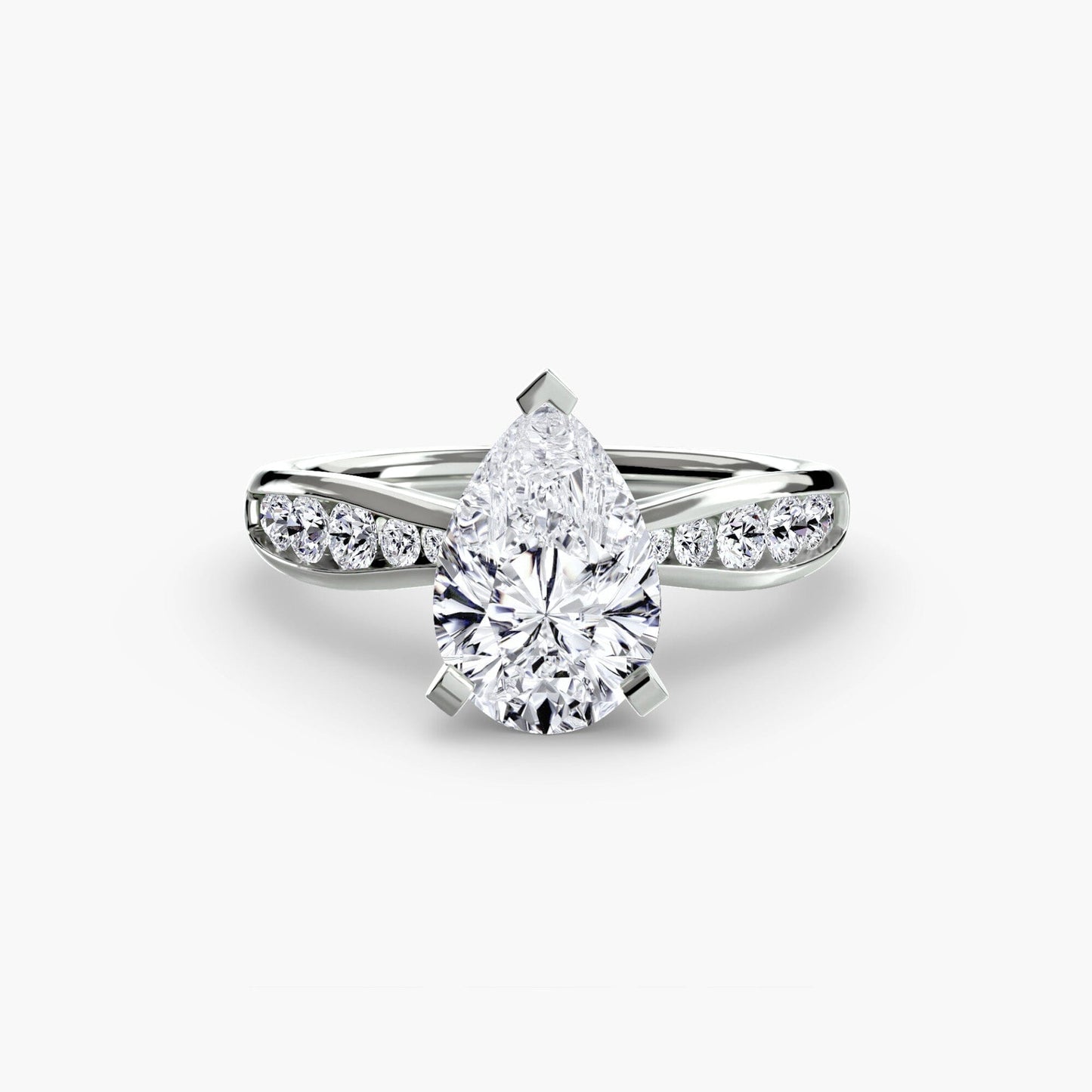 Solitaire with Pavé 3 setting Aces Jewellers 