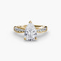 Solitaire with Pavé 3 setting Aces Jewellers 9K Yellow Gold Pear 