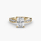 Solitaire with Pavé 3 setting Aces Jewellers 9K Yellow Gold Radiant 