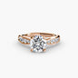 Solitaire with Pavé 3 setting Aces Jewellers 9K Rose Gold Round 