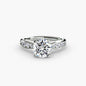 Solitaire with Pavé 3 setting Aces Jewellers 9K White Gold Round 