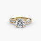 Solitaire with Pavé 3 setting Aces Jewellers 9K Yellow Gold Round 
