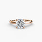 Solitaire ring 3 setting Aces Jewellers 9K Rose Gold Round 