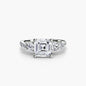 Five Stone Ring with Pavé Band setting Aces Jewellers 9K White Gold Asscher 