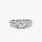 Five Stone Ring with Pavé Band setting Aces Jewellers 9K Rose Gold Cushion 