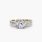Five Stone Ring with Pavé Band setting Aces Jewellers 9K Yellow Gold Cushion 