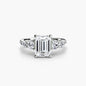 Five Stone Ring with Pavé Band setting Aces Jewellers 9K White Gold Emerald 