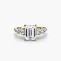 Five Stone Ring with Pavé Band setting Aces Jewellers 9K Yellow Gold Emerald 