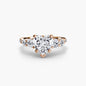 Five Stone Ring with Pavé Band setting Aces Jewellers 9K Rose Gold Heart 