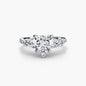 Five Stone Ring with Pavé Band setting Aces Jewellers 9K White Gold Heart 