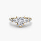 Five Stone Ring with Pavé Band setting Aces Jewellers 9K Yellow Gold Heart 