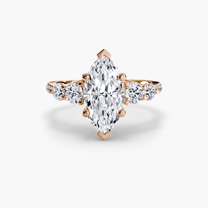 Five Stone Ring with Pavé Band setting Aces Jewellers 
