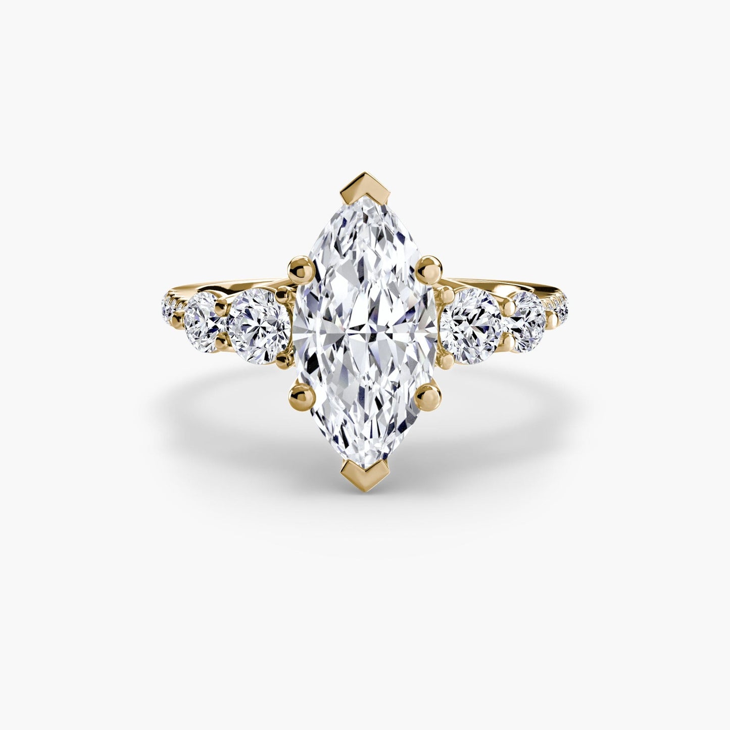 Five Stone Ring with Pavé Band setting Aces Jewellers 