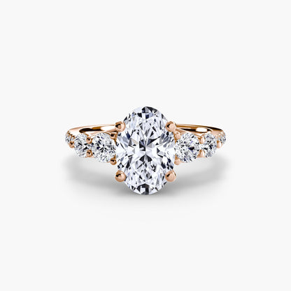 Five Stone Ring with Pavé Band setting Aces Jewellers 