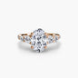 Five Stone Ring with Pavé Band setting Aces Jewellers 9K Rose Gold Oval 