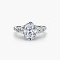 Five Stone Ring with Pavé Band setting Aces Jewellers 9K White Gold Oval 