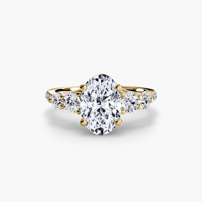 Five Stone Ring with Pavé Band setting Aces Jewellers 
