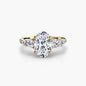 Five Stone Ring with Pavé Band setting Aces Jewellers 9K Yellow Gold Oval 