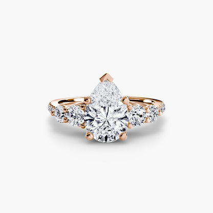 Five Stone Ring with Pavé Band setting Aces Jewellers 