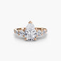 Five Stone Ring with Pavé Band setting Aces Jewellers 9K Rose Gold Pear 