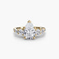 Five Stone Ring with Pavé Band setting Aces Jewellers 9K Yellow Gold Pear 