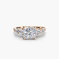 Five Stone Ring with Pavé Band setting Aces Jewellers 9K Rose Gold Princess 