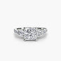 Five Stone Ring with Pavé Band setting Aces Jewellers 9K White Gold Princess 