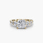 Five Stone Ring with Pavé Band setting Aces Jewellers 9K Yellow Gold Princess 