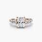 Five Stone Ring with Pavé Band setting Aces Jewellers 9K Rose Gold Radiant 