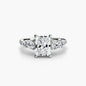 Five Stone Ring with Pavé Band setting Aces Jewellers 9K White Gold Radiant 
