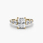 Five Stone Ring with Pavé Band setting Aces Jewellers 9K Yellow Gold Radiant 