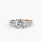Five Stone Ring with Pavé Band setting Aces Jewellers 9K Rose Gold Round 
