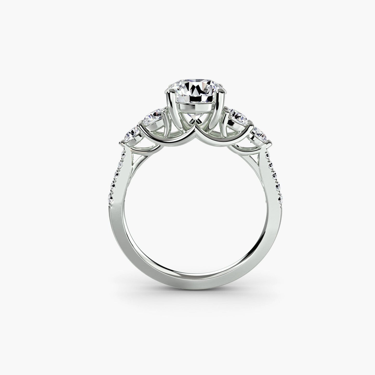 Five Stone Ring with Pavé Band setting Aces Jewellers 