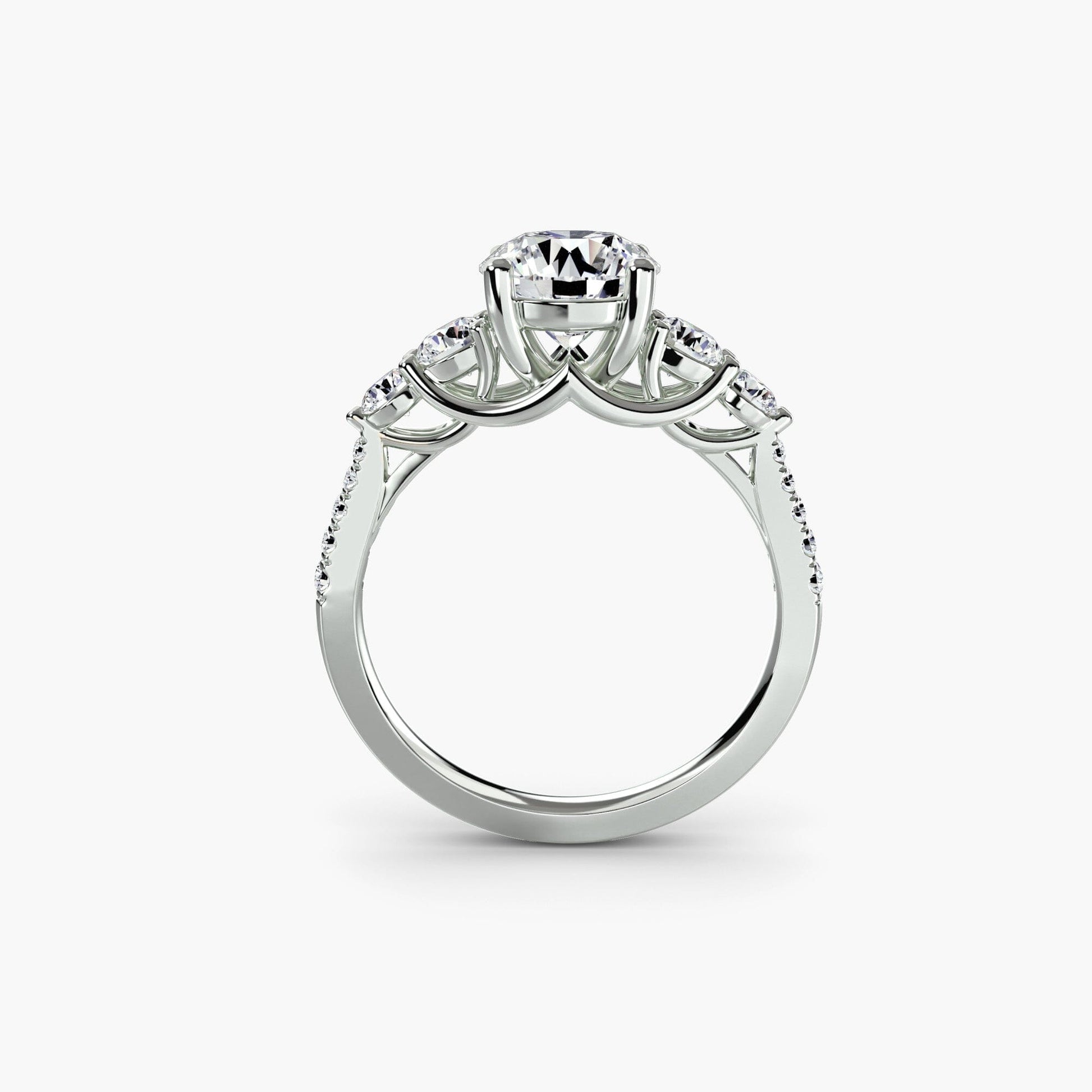 Five Stone Ring with Pavé Band setting Aces Jewellers 