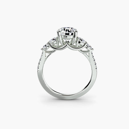 Five Stone Ring with Pavé Band setting Aces Jewellers 