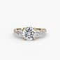 Five Stone Ring with Pavé Band setting Aces Jewellers 9K Yellow Gold Round 