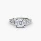 The Graduated Accent Ring setting Aces Jewellers 9K White Gold Asscher 