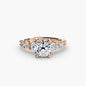 The Graduated Accent Ring setting Aces Jewellers 9K Rose Gold Cushion 