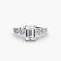 The Graduated Accent Ring setting Aces Jewellers 9K White Gold Emerald 