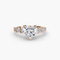 The Graduated Accent Ring setting Aces Jewellers 9K Rose Gold Heart 