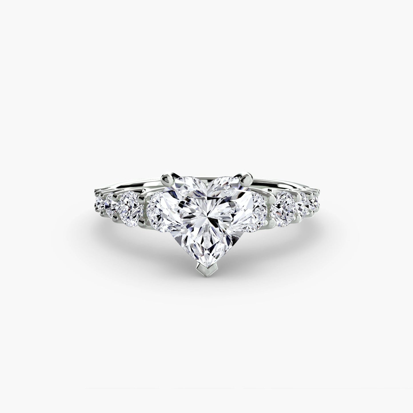 The Graduated Accent Ring setting Aces Jewellers 9K White Gold Heart 
