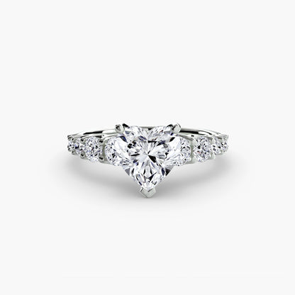 The Graduated Accent Ring setting Aces Jewellers 9K White Gold Heart 