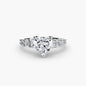 The Graduated Accent Ring setting Aces Jewellers 9K White Gold Heart 